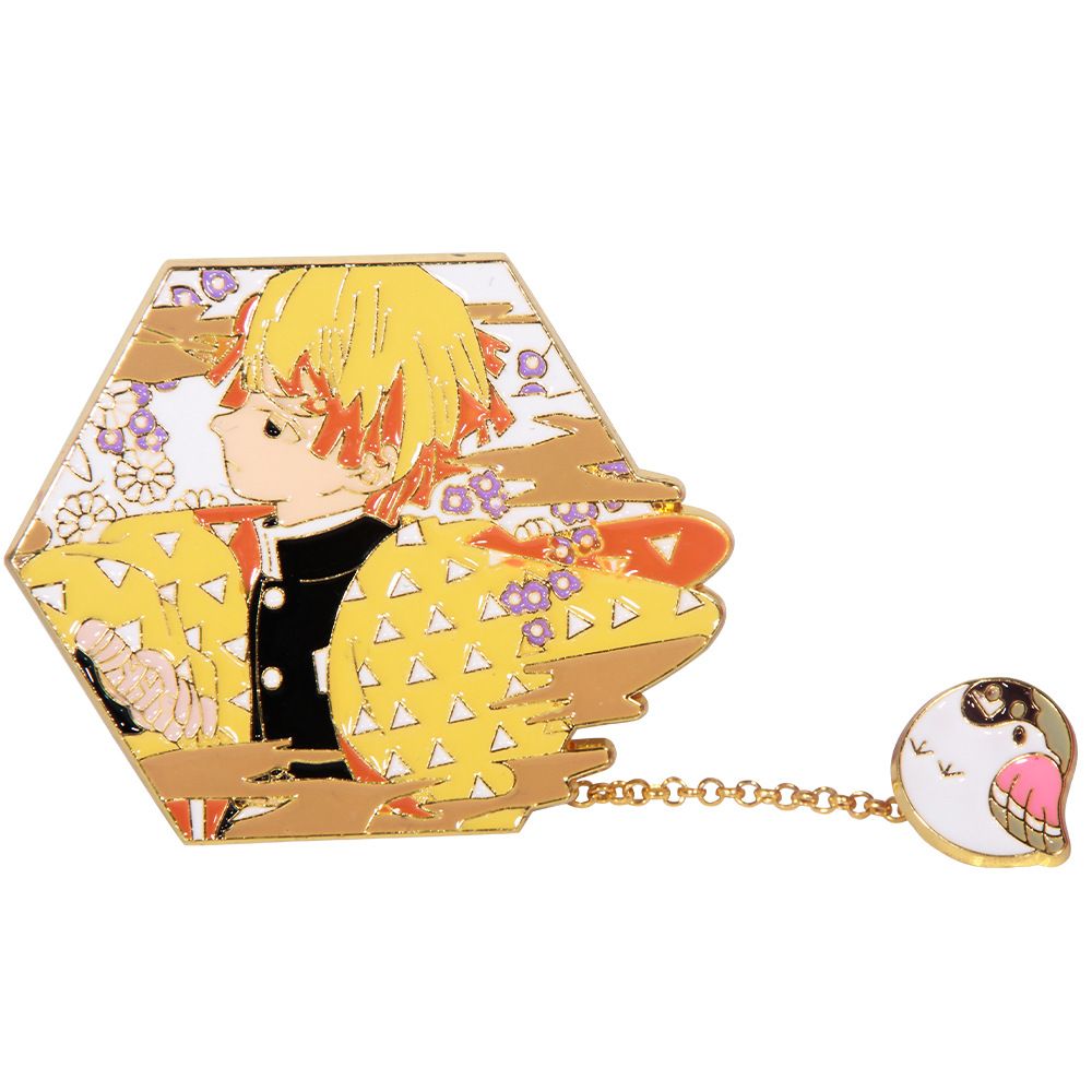 Demon Slayer Character Portrait Enamel Pin - Collector's Edition Badge with Chain Charm